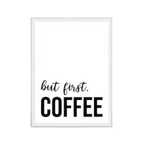 Quadro But First, Coffee Ii 24X18Cm Madeira Branca