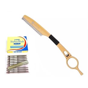 Navalhete Para Desfiar Dourado Lâmina Desfiar Com 10 Und