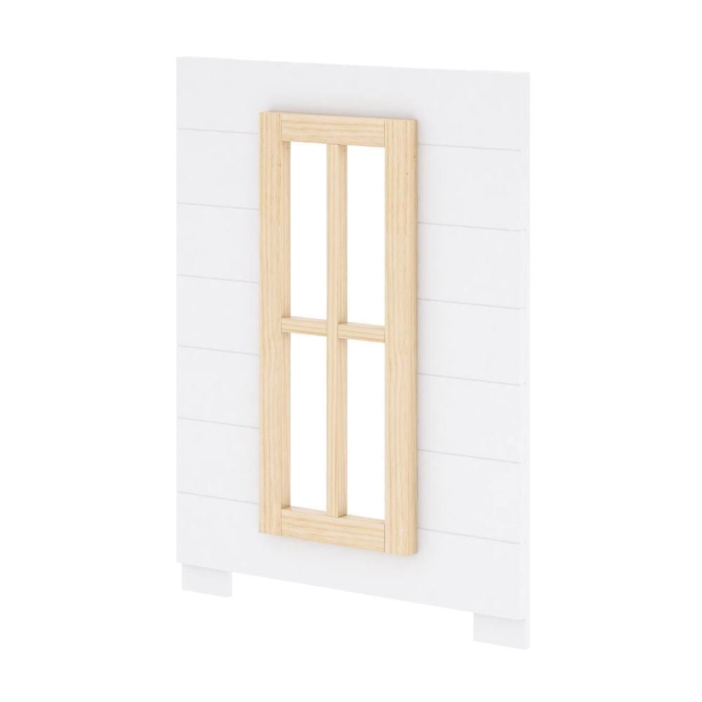 Kit Janela para Beliche com Escada Lateral Garden Casatema Branco/Natural