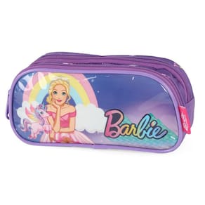 Estojo Barbie Unicórnio Escolar Infantil Duplo Ei41424-Vl