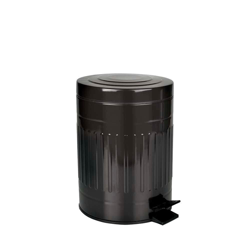 Lixeira Com Pedal E Balde Removível 5 Litros Inox Retrô Mor Preto