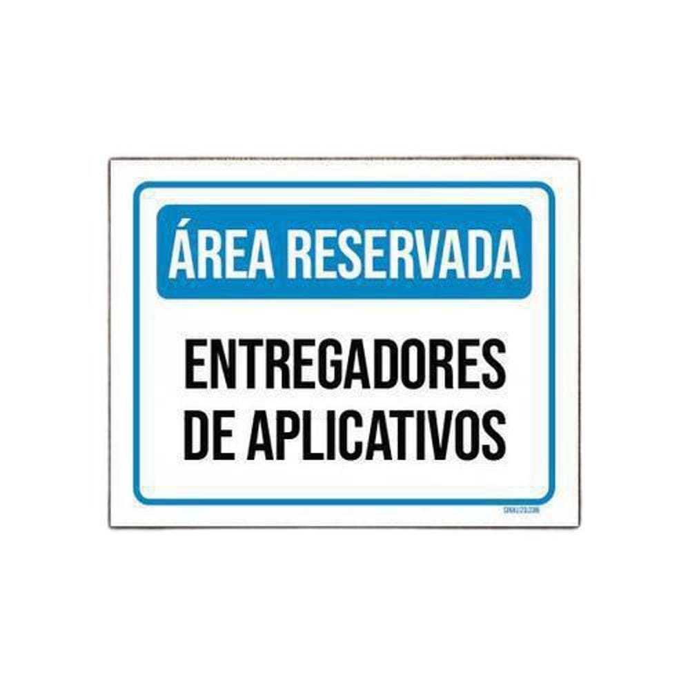 Placa Área Reservada Entregadores Aplicativos 36X46