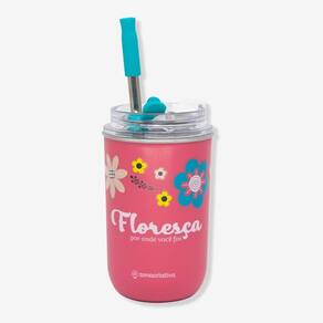 Copo C/ Tampa Amigas Floral 500m- Zona Criativa
