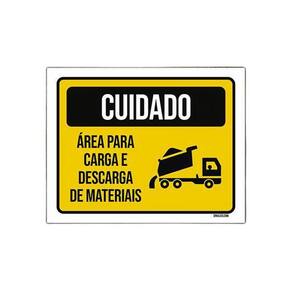 Placa De Sinalização - Área Carga Descarga Caminhões 27X35