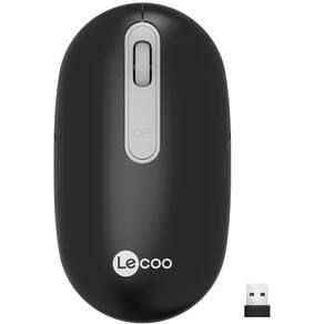 Mouse Sem Fio, Lenovo Lecoo, Recarregável, WS207, 4 Botões, 1.600 DPI, Preto