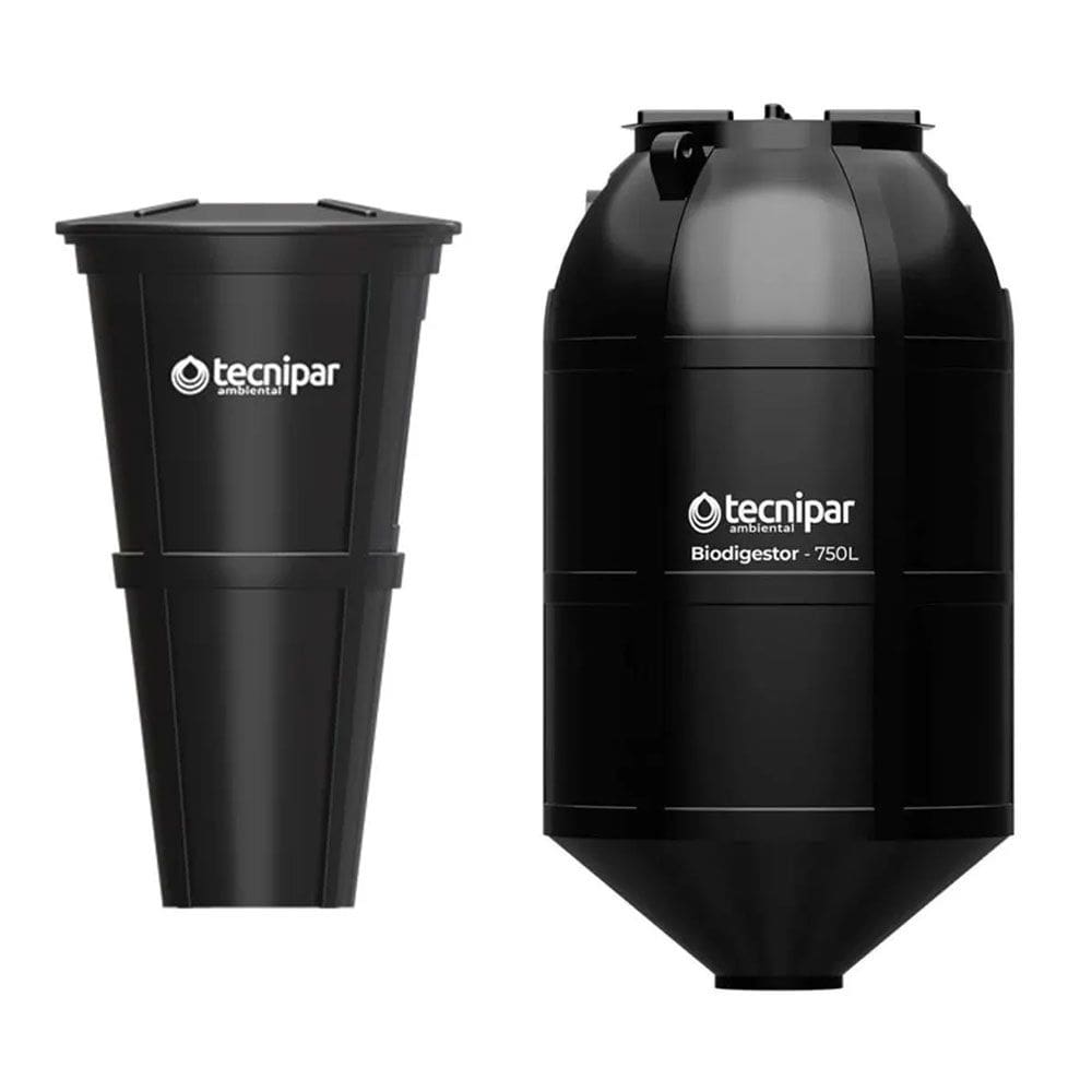 Kit Fossa Séptica Biodigestor Esgoto 750 Litros Com Leito de Secagem 180 Litros Tecnipar