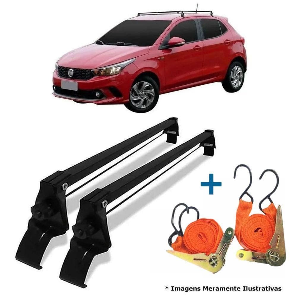 Rack Teto + 2 Cintas Fiat Argo E Cronos Ano 17/22