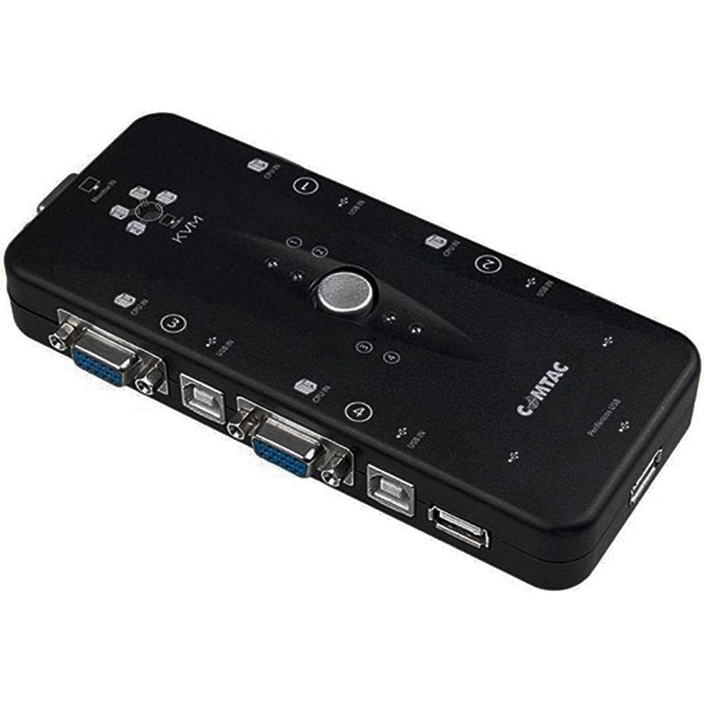 Switch Kvm Chaveador Comtac, 4X Portas Vga, Plug And Play