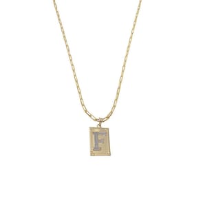 Cordão 50Cm Masculino Feminino Pingente Letra F Banhado Ouro