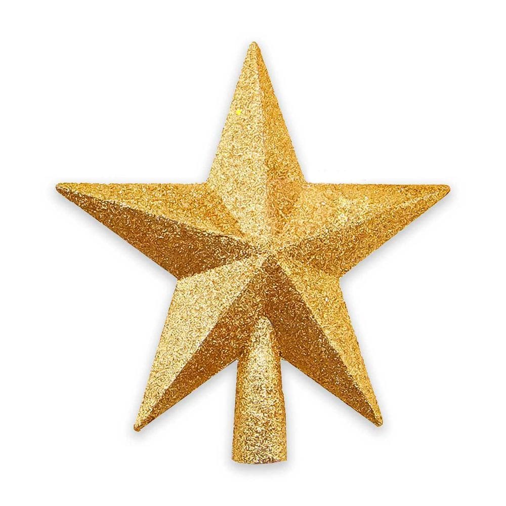 Estrela Ponteira Para Arvore De Natal Glitter 20Cm - Dourado