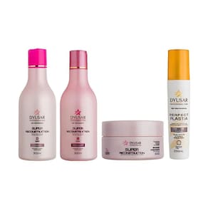 Shampoo, Condicionador, Máscara Reconstrução + Protetor
