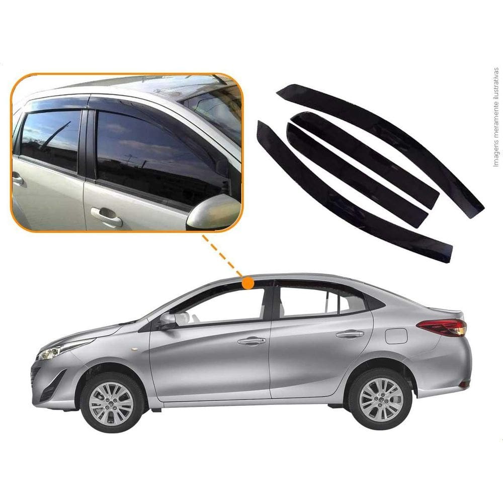 Calha De Chuva Esportiva Yaris Sedan 2019 A 2025 4 Portas
