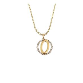 Colar Corrente 60 Cm Feminina Pingente Letra O Banhado Ouro