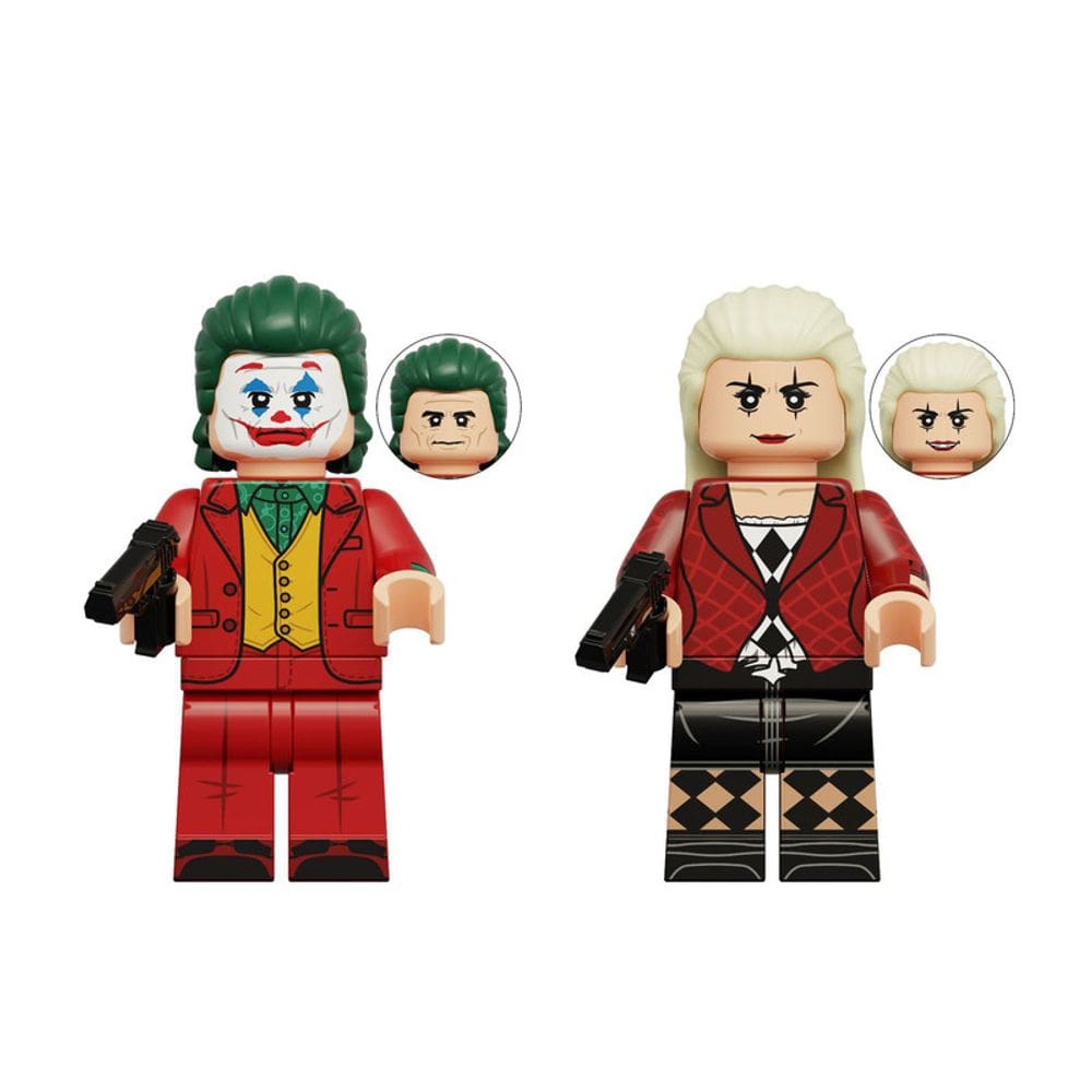 Kit 2 Bonecos Coringa E Arlequina Delirio A Dois Filme Blocos De Montar