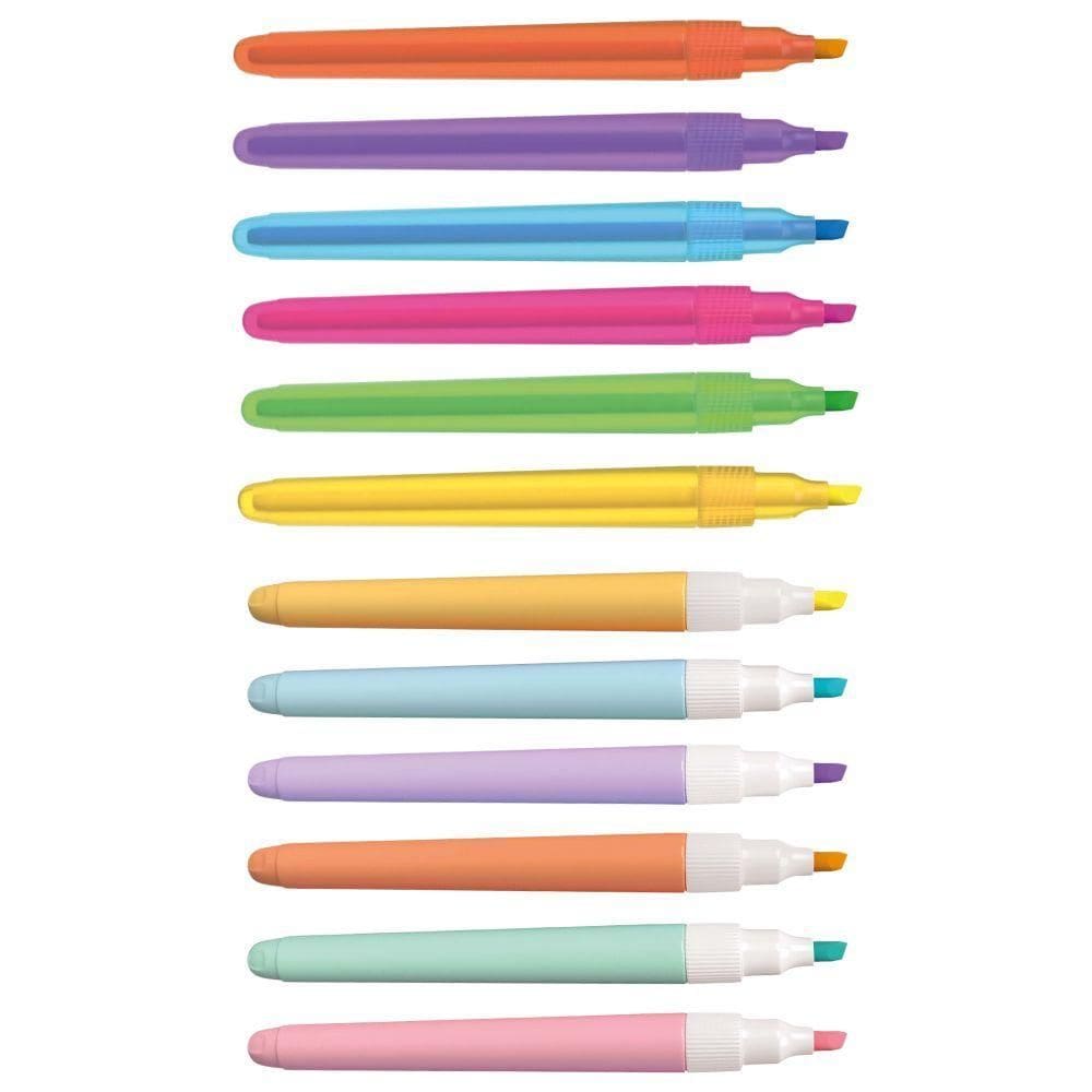 Marca Texto Lumini Lite 6 Cores Neon + 6 Cores Pastel Cis Kit Completo