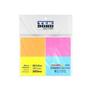 Bloco Auto Adesivo 4 Cores - Tek Bond