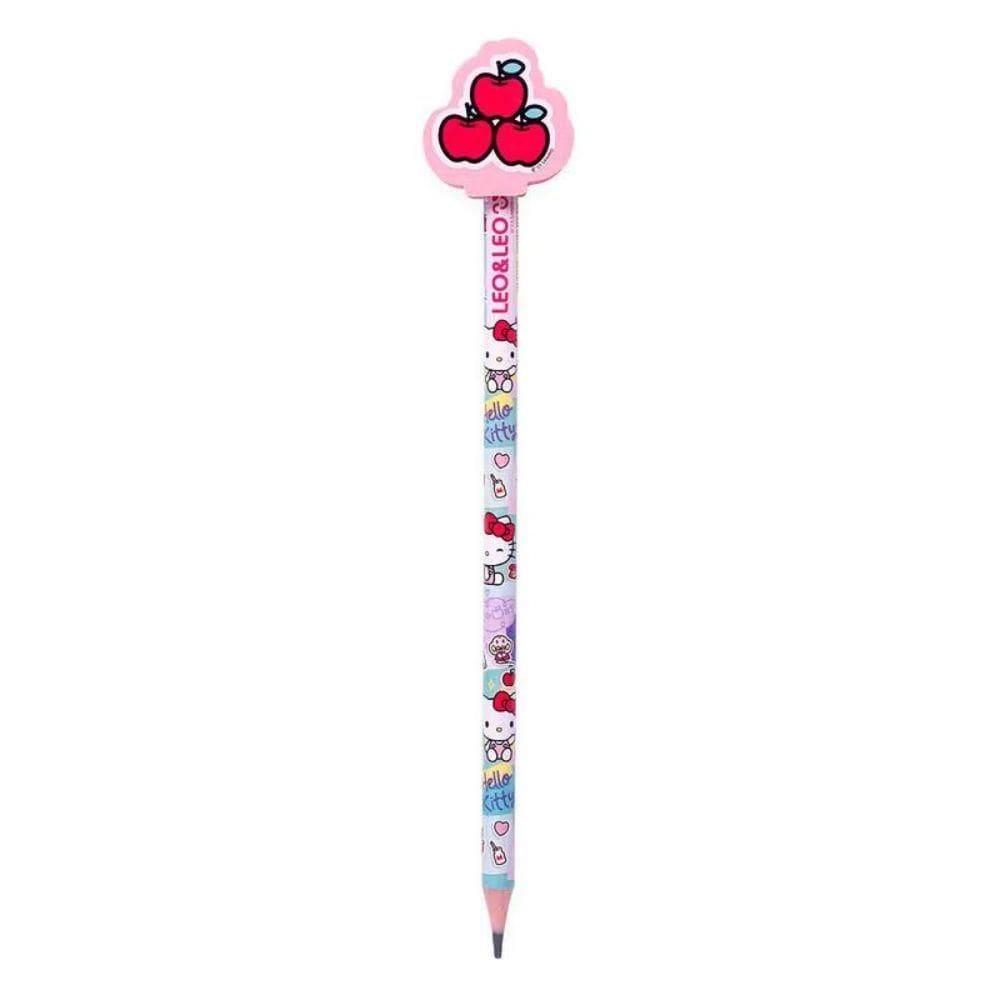 Lápis Hb Com Borracha Na Ponta Hello Kitty Leo&leo Rosa