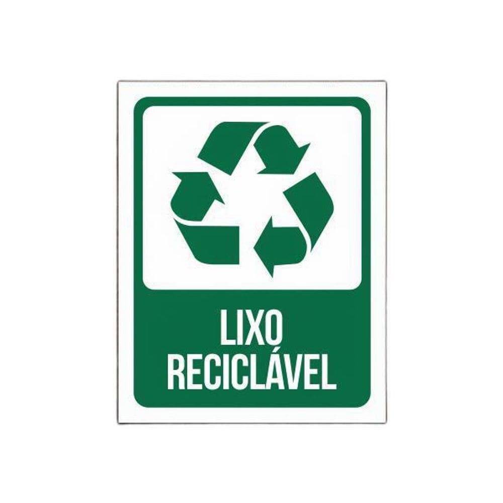 Placa De Sinalização - Lixo Reciclável -  36X46  - Sinalizo