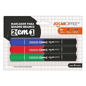 Kit 3 Pincel Marcador Quadro Branco 2 Em 1 Jocar Office