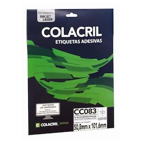 Etiqueta Adesiva Colacril Carta Cc083 50,8X101,6Mm C/100