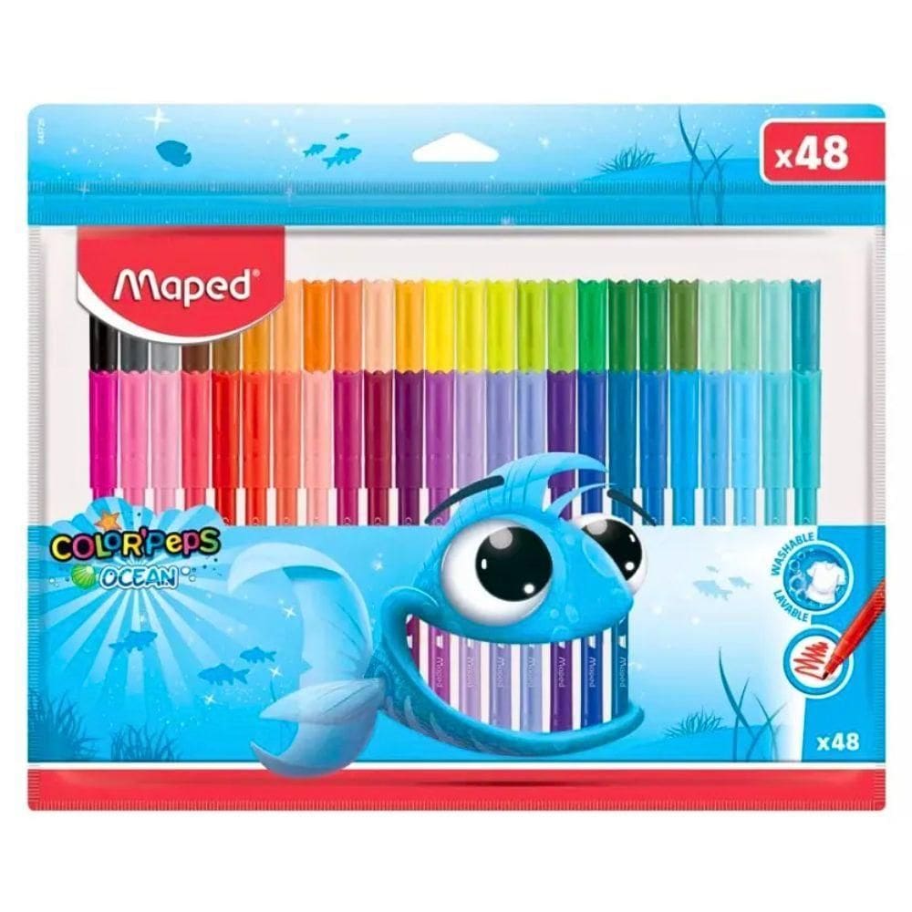 Caneta Hidrográfica Color´peps Ocean Polvo Com 48 Cores Maped