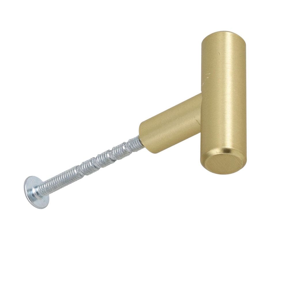 Puxador Para Móveis Aço Dourado Latão Escovado 12Mm 1 Peça