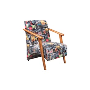 Poltrona Venus 1 Lugar Braço Madeira Maciça Tecido Suede Unidecor