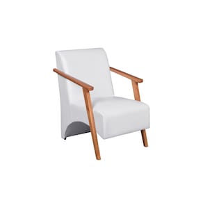 Poltrona Venus 1 Lugar Braço Madeira Maciça Courino Unidecor