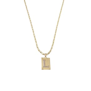 Cordão 50Cm Masculino Feminino Pingente Letra L Banhado Ouro