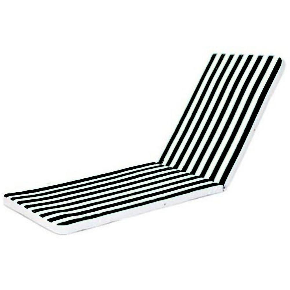 Almofada Colchonete Espreguiçadeira Listrada Branca E Preto