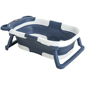 Banheira de Bebe Compacta Dobravel Kiddo Koala Azul Marinho