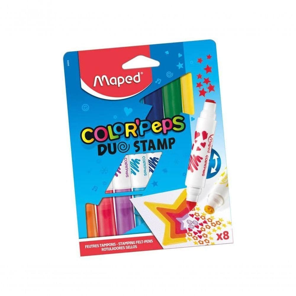 Caneta Hidrográfica Color Peps Duo Stamp 8 Cores