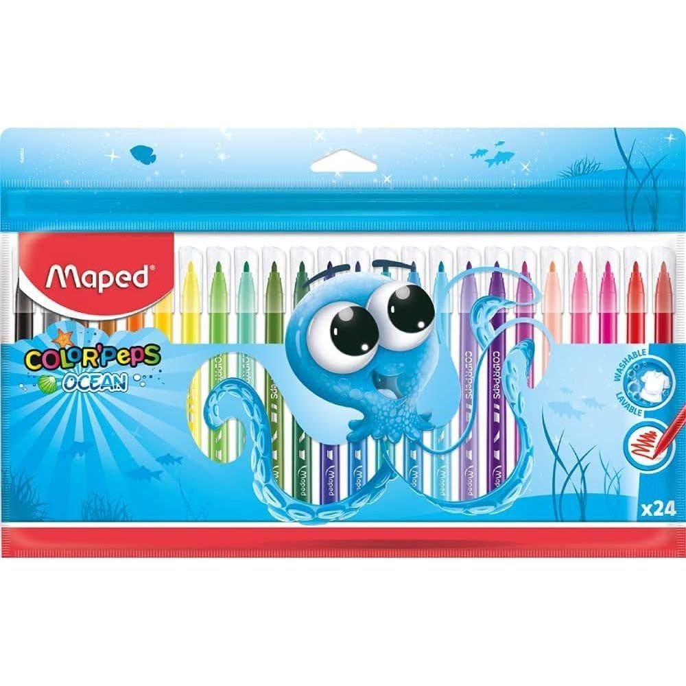 Caneta Hidrográfica Color´peps Ocean Polvo Com 24 Cores Maped