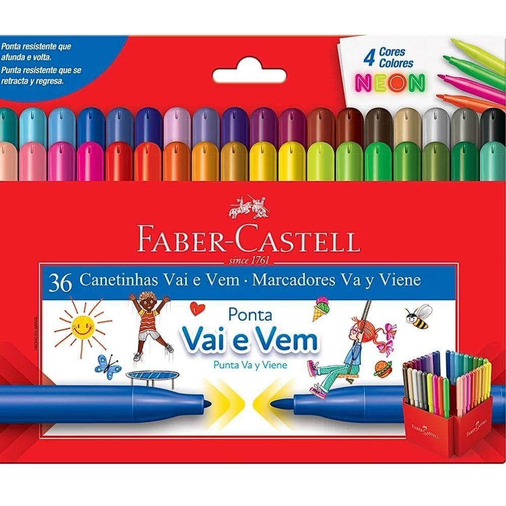 Canetinha Vai E Vem 36 Cores Faber-castell