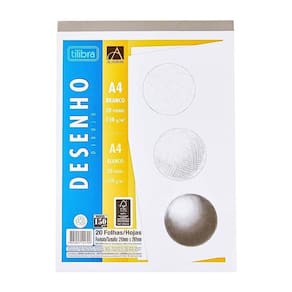 Bloco De Desenho 150g-m² A4 Branco Académie 20 Folhas