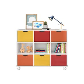 Nicho Organizador Multiuso Quarto Escritório Livros Brinquedos 6 gavetas 4 Rodízios 1478