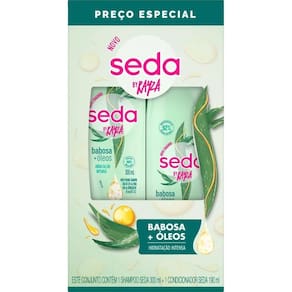 Seda Kit Shampoo 300Ml + Condicionador Babosa + Óleos 190Ml
