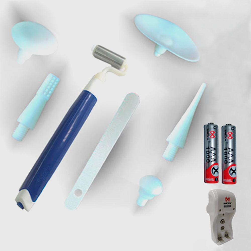 Caneta Proprioceptiva Pró-Fono com Ponteiras + Duas Pilhas Recarregáveis + Carregador
