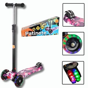 Patinete Infantil Flash Radical Camuflado 3 Rodas Luz Led
