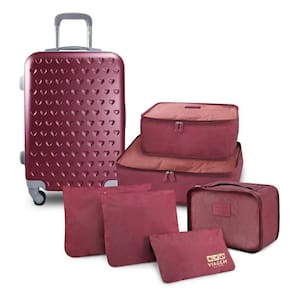 Kit Mala De Bordo E Organizadores De Malas 6 Pçs Love Vinho