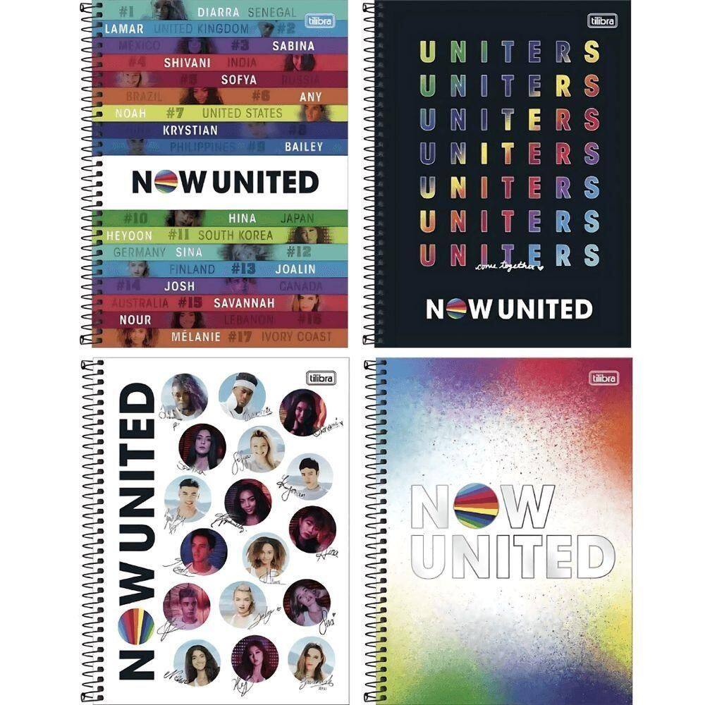 Caderno Espiral Capa Dura 1 Matéria - 80 Folhas - Now United - Tilibra