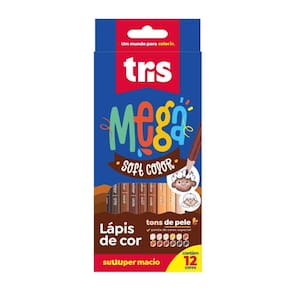 Lápis De Cor Mega Soft Color C- 12 Cores Tons De Pele - Tris