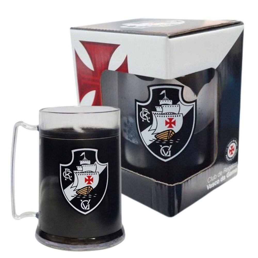 Caneca Vasco Gel Preto Congelante 300 ML Escudo Oficial