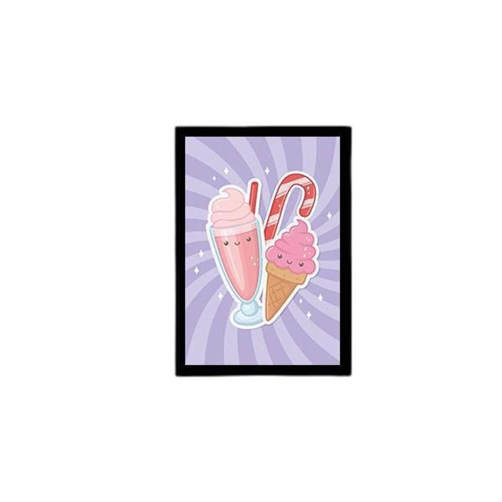 Quadro Ilustrativo Sorvete E Milk Shake 24X18Cm 002