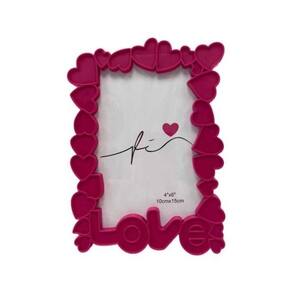 Porta Retrato Pvc 10X15 Love Moldura Em Coração - Pf-1294-Ro