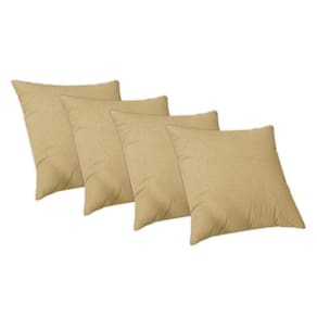 4 Capas Almofada Luxo 50X50 Suede Felpudo Com Ziper Caqui