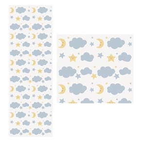 Papel De Parede Adesivo Nuvem Azul 1,5 Metros O Rolo Np366