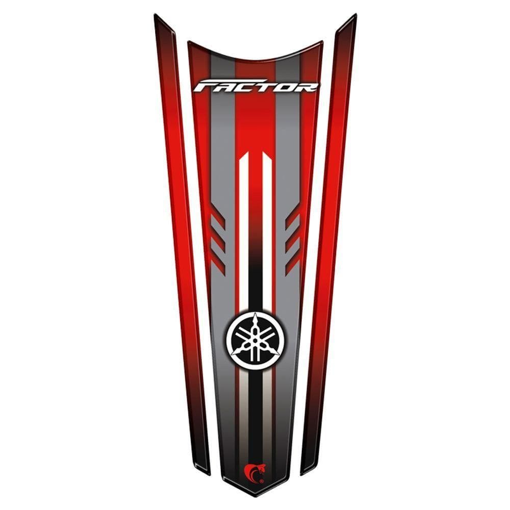 Adesivo Faixa Gravata Resinado Tanque Moto Factor Vermelho