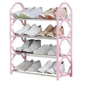 Organizadora De Calçados 4 Andares Sapateira Cor Rosa