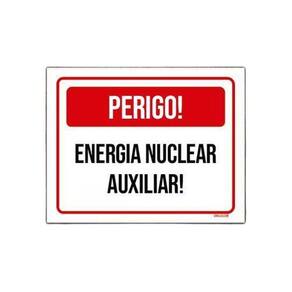 Placa Sinalização - Perigo Energia Nuclear Auxiliar 27X35